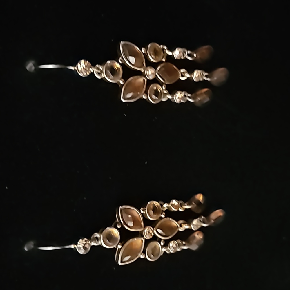 Vintage amber and brown chandelier earrings
